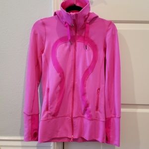 Hot Pink Lululemon jacket with hoodie